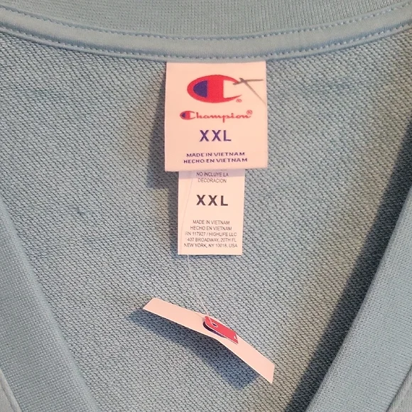 Champion SzXXL Women's Light Teal V-Neck Pullover Sweatshirt NWT - Picture 2 of 6